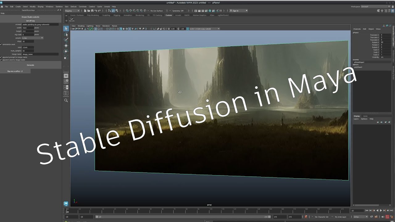 Stable Diffusion in Maya FREE SCRIPT (CcStableDiffusion)
