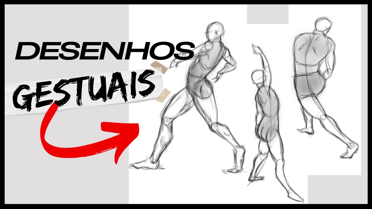 DESENHE qualquer POSE para INICIANTES - Dicas de desenho GESTUAL- por Grava Arts