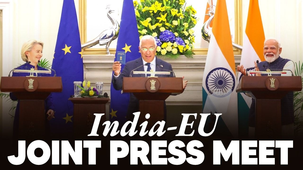 PM at joint press meet with President of European Commission & President of European Council