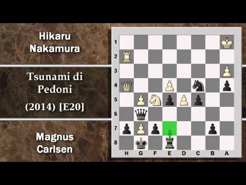 Partite Commentate di Scacchi 79 - Nakamura vs Carlsen - Tsunami di Pedoni - 2014 [E20]