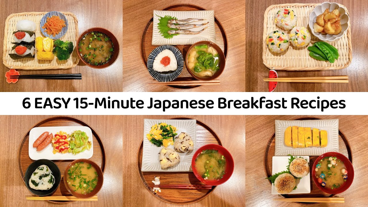 6 Easy 15-Minute Japanese Breakfast Recipes | 1-Minute Miso Soup Recipe | Easy Rice Ball Recipes
