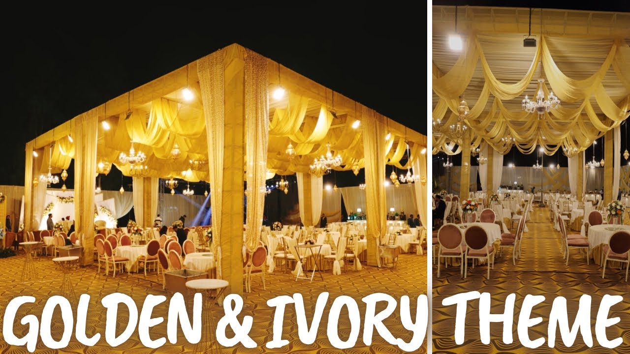 Wedding Decoration | Theme Based on Fresh Flower Decor | Gold White Tent Light Decoration