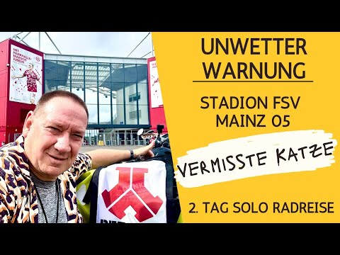 Tag 2 -Solo Radreise - Unwetter, vermisste Katze und Stadion FSV Mainz #radreise #radtour #defqon1