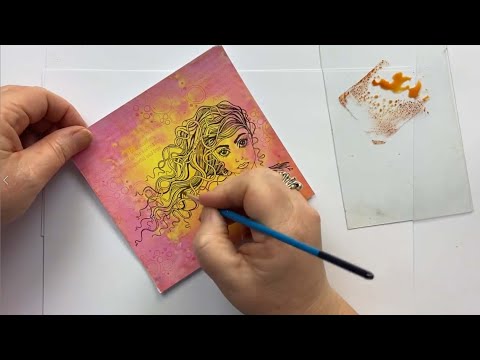 Astrid in Pinks by Karen Telfer - A Lavinia Stamps Tutorial