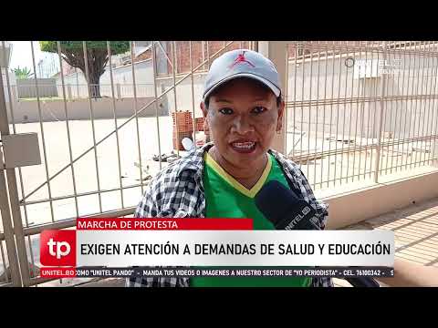 El magisterio urbano y los trabajadores de salud marcharon en Cobija