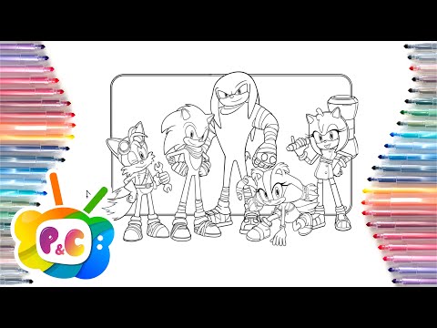 Sonic Boom Coloring Pages/Sonic Super Speed Coloring/Amy Rose/Tails/Knuckles/Sticks/Elektronomia