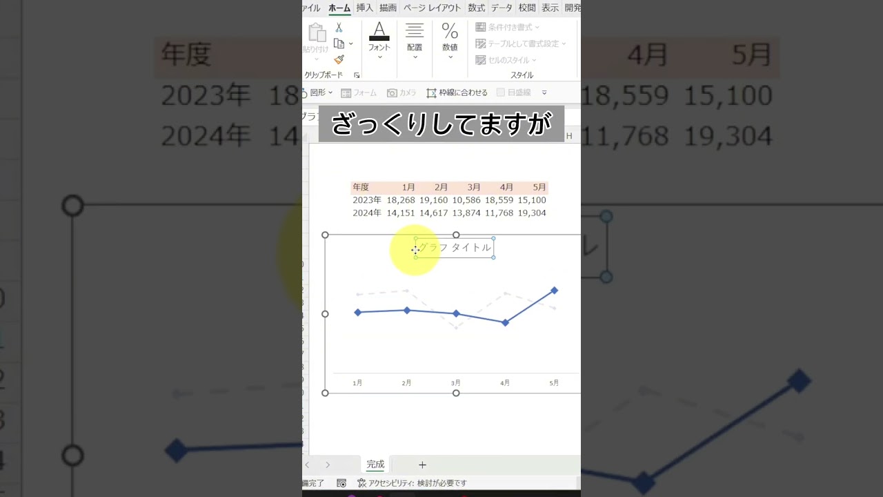 【Excel蛙化現象】グラフのタイトルボックス、うまくクリックできない人集合！ #shorts