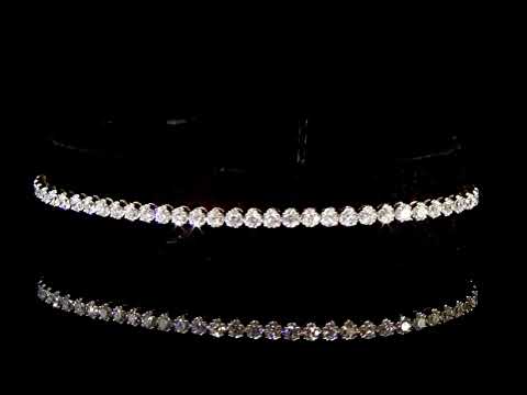 18k Yellow Gold 3ct (TDW) Diamond Tennis Bracelet