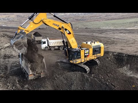 Caterpillar 6015B Excavator Loading Coal On Trucks - Sotiriadis Ate