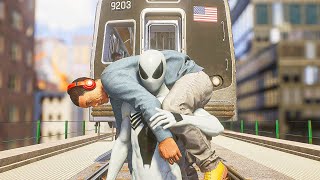 What if Spider-Man Gets Hit By Train With a Civilian