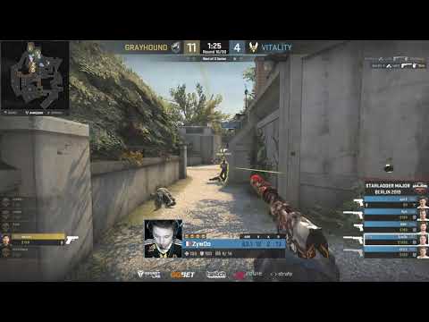 ZywOo quad kill in the second pistol round vs. Grayhound