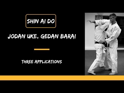 Three applications to Jodan Uke, Gedan Barai