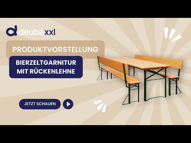 Vidéo teaser pour CASARIA® Bierzeltgarnitur 3-tlg. mit Rückenlehne
