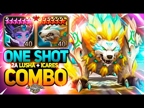 ONE SHOT TEAM with LUSHA and ICARES - Summoners War