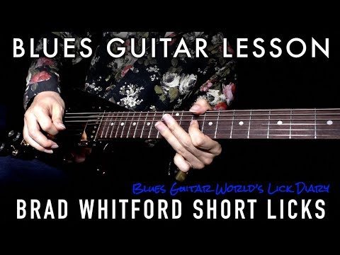 [TAB & SLOW] Brad Whitford Blues Licks in D - Blues Guitar Lesson | #258