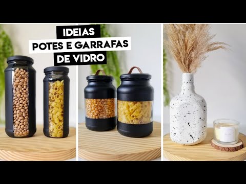 Ideias INCRÍVEIS com POTES DE VIDRO E GARRAFA - ARTESANATO - RECICLAGEM - FAÇA VOCÊ MESMO