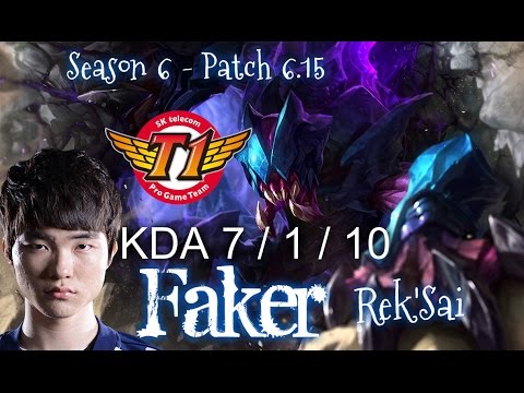 SKT T1 Faker REK'SAI vs GRAGAS JUNGLE - Patch 6.15 KR Ranked | League of Legends