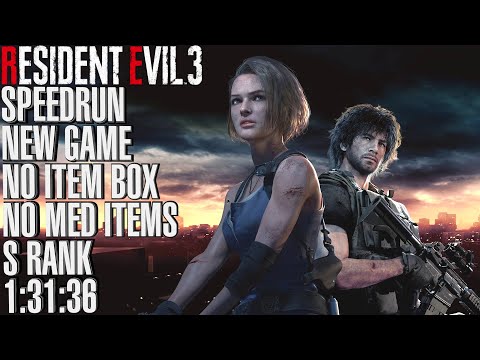 Resident Evil 3 Remake Speedrun Tutorial - No Item Box, No Med Items & S Rank - New Game