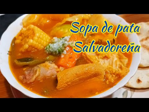 COMO HACER SOPA DE PATA SALVADOREÑA