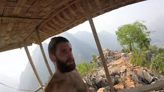 preview picture of video 'Exhausted after we reached the top of a peak in Laos'