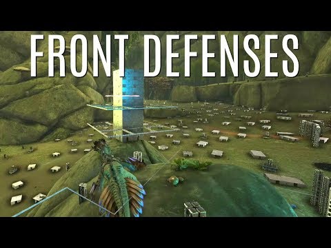 FRONT DEFENSE BUILD and BEAR CAVE ROCKET RUN - Official 6 Man Tribes (E28) - ARK Survival