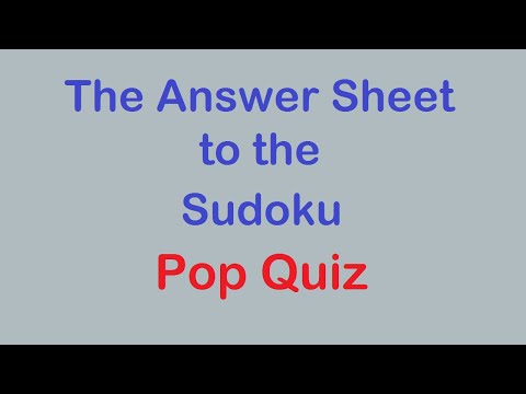 Sudoku Primer 223 - 'Answer Sheet' to the Pop Quiz in video 222