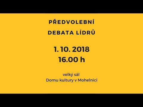 Předvolební debata lídrů ve velkém sále domu kultury v Mohelnici