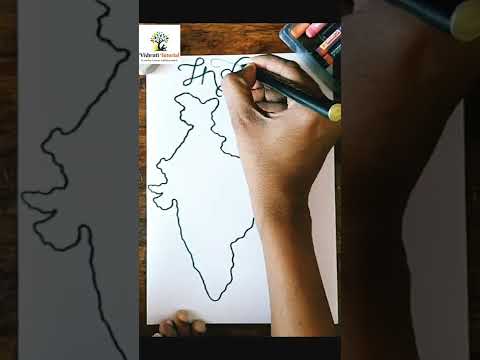 how to draw India map | easy India map drawing | Vishruti Tutorial