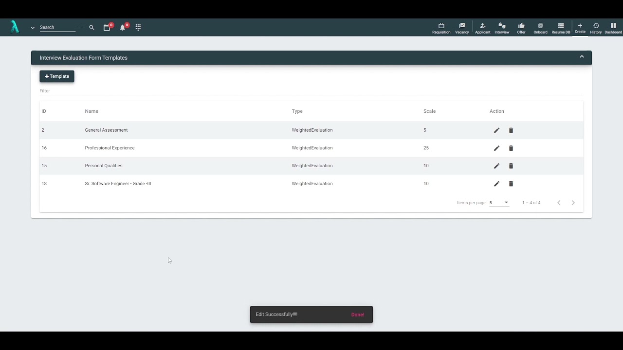 Interview Evaluation Template Creation
