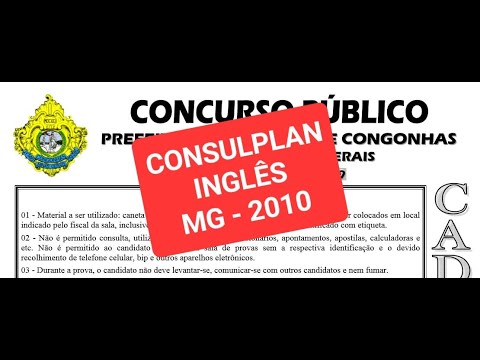 CONCURSO PROFESSOR INGLÊS - CONSULPLAN -2010