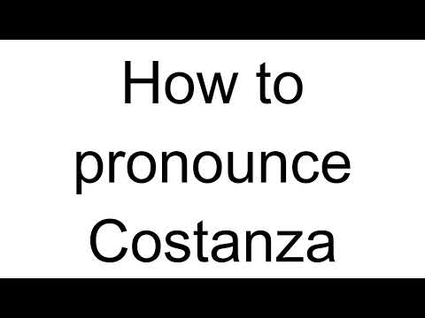 How to Pronounce Costanza (Italian)