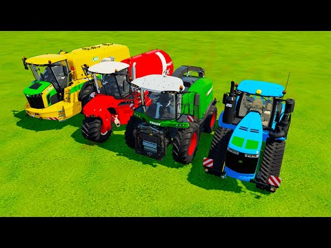 TRANSPORTING COLORED BIG TRACTOR & VARMEER READY FOR DEATH RUN PARKOUR #33 - Farming Simulator 22
