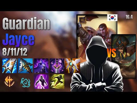 Guardian Top Jayce vs Cassiopeia lol KR solo rank Full Game 16.4 | 가디언 제이스 vs 카시오페아
