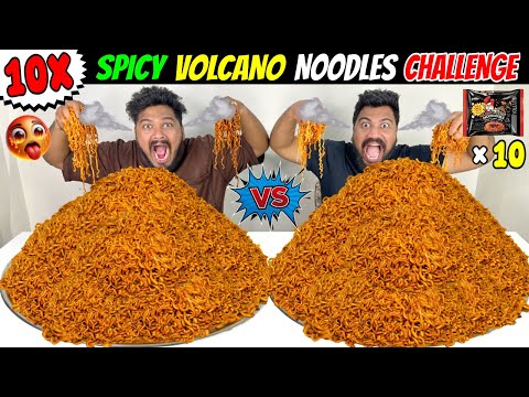 10-facher Wettbewerb um die schärfsten Vulkannudeln 😱 WELTWEIT SCHARFSTE NUDELN 🔥