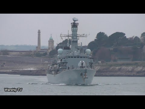 HMS ST ALBANS F83 LEAVES DEVONPORT NAVAL BASE AT MOUNTBATTEN PIER 17th January 2025
