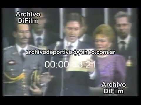 Assumption of Fernando Collor de Mello as the President of Brazil - 1990 FOOTAGE ARCHIVE