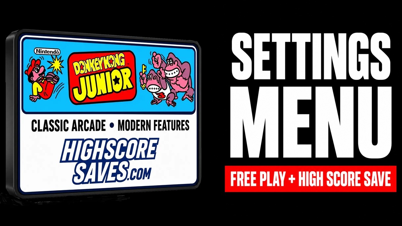 Donkey Kong Junior settings menu video guide