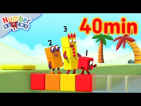 Matemática Colorida | Aprenda os números | Compilação para Crianças | Numberblocks em Português