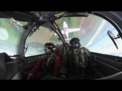 F 35 Demo Team pilot rides shotgun with the RCAF Snowbirds