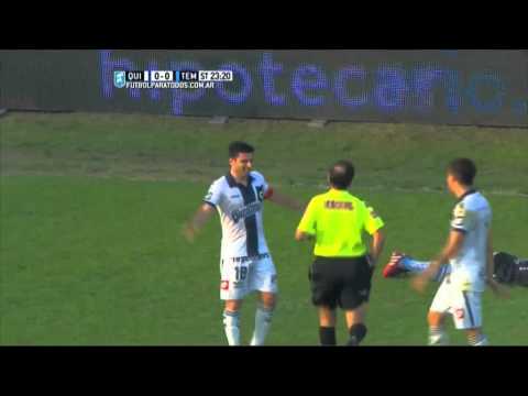 Roja a Braña. Quilmes 0 - Temperley 0. Fecha 22. Primera División 2015. FPT.