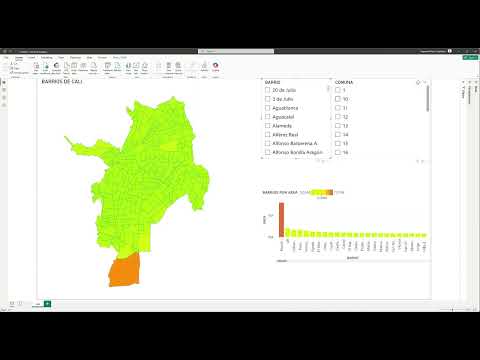 Power Bi mapa barrios de Cali Colombia
