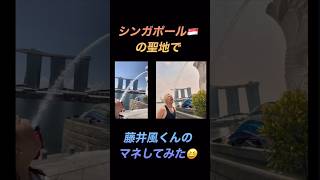 [藤井風] シンガポール🇸🇬聖地で風くんのマネしてみた😆 夜のライトショー✨ #fujiikaze #singapore