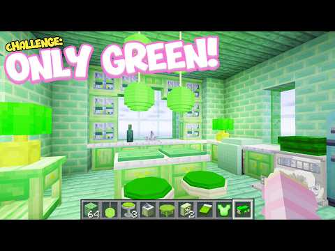 Minecraft BUT I Can Only Build With GREEN!