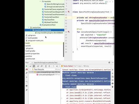 How to fix the situation when you have a final class error while mocking in mockito-kotlin