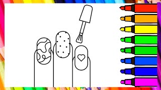 Nail Beauty Coloring Page for Kids