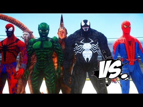 SPIDERMAN VS SPIDER-MAN ENEMIES - VENOM, SCORPION, CARNAGE, RHINO, GREEN GOBLIN VS SPIDERMAN