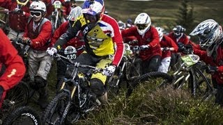 Gee Atherton downhill MTB chase POV - Red Bull Foxhunt 2013