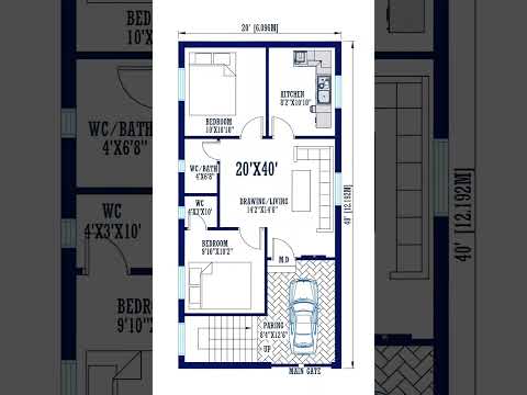 20x40 house plan | 20x40 house plan with car parking | 800 sqft house plan