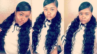 Swoop Bang + 30” Pigtail Invisible Ponytails | Dsoar Virgin Hair