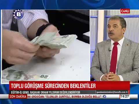 Genel Başkanımız Orhan Yıldırım, Kanal B’de, Gündemin İçinden programında ülke ve eğitim gündemine ilişkin değerlendirmelerde bulundu. | EĞİTİM İŞ